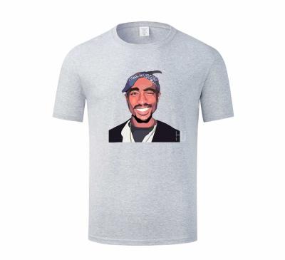 China Fashion Breathable Hiphop Streetwear Tupac 2pac Print High Quality 100% Cotton Custom Graphic Tees Mens T-shirts for sale