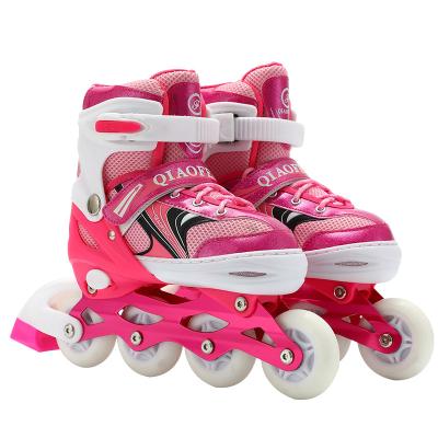 China Factory Wholesale Freestyle Pp+net Fabric Hard Slalom Boot Integrated Roller 4WD Inline Skate For Adult for sale