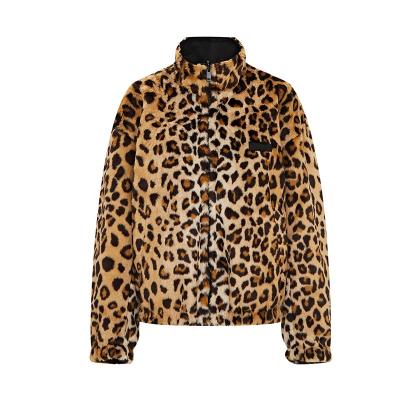 China Breathable Luxury Panther Faux Fur Coat Rerverislble Jacket Plus Size Women's Fur Coat for sale