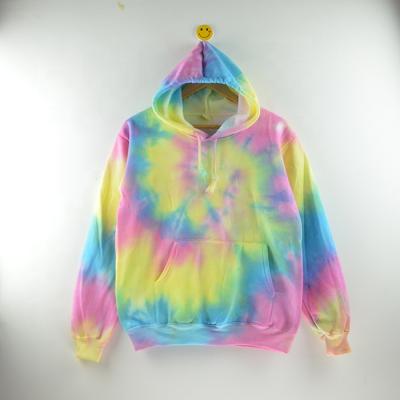 China Kids Clothing Pullover Anti-Shrink Sweatshirt With Hood Girls Tie Dye Hoodie for sale