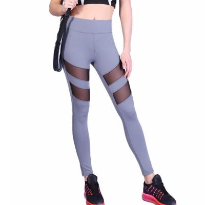 China High Stretched Womens Sports Leggings , Blocked Grey Printed Yoga Leggings for sale