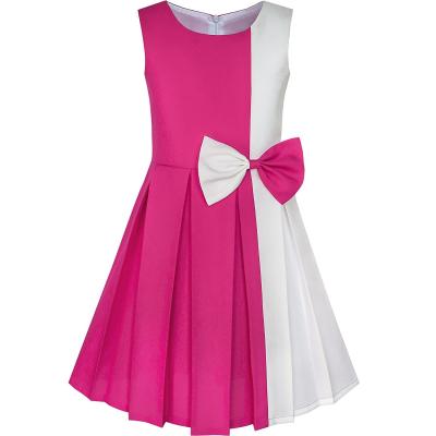 China Unique Trendy  Girls Fall Dresses Chiffon Childrens Long Dress 2 Color Blocked for sale