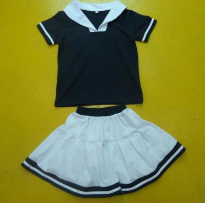 China Navy And White Boy And Girl Matching Outfits With Polo Shirt Skirt Pant Customized Size for sale