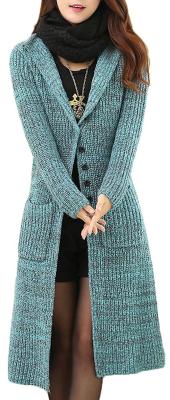 China Melange Cable Knit Womens Long Cardigans Women'S Button Front Cardigan Sweaters for sale