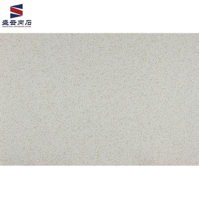 China High Density Ready To Ship Large Slab Kitchen Countertops Tops Artificial Agglomerated Stone Yellow Marble Vein Solid Exterior Sheet for sale