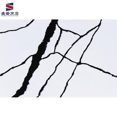 China Scratch/Stain/White Artificial Calacatta Quartz Stone Slabs Wholesale Price/Chinese Supplier Chemical Resistant Jumbo Size Extra Large Large For Kitchen Countertops for sale