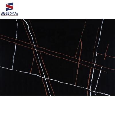 China Scratch/Stain/Heat/Chemical Resistant 3200x1600 Calacatta Black Polished Exterior Bookmarked Artificial Quartz Stone Countertops Natural Marble Slabs for sale