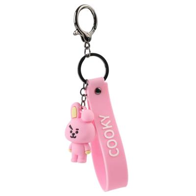 China Personality Key Chains Bag Pendant Custom High Quality 3D  Car Keychain Schoolbag Silicone Key Ring PVC keychain Rubber Cartoon Keychains for sale