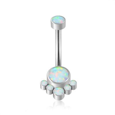 China FASHIONABLE Fashion Astm F136 Titanium Internally Threaded CZ Stone Navel Rings Navel Piercing for sale