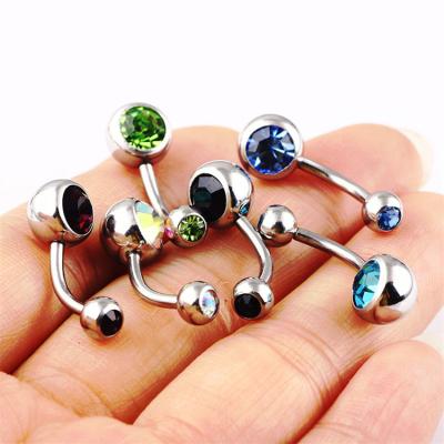 China TRENDY Belly Rings Wholesale Titanium Custom Jewelry Button Stainless Steel Belly Button Fake Micro Bulk Cute Micro Plated Multiple Perforation for sale