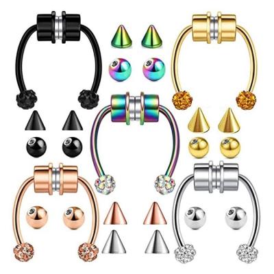 China FASHIONABLE Stainless Steel Piercing Non Piercing Nose Rings Bulk Dangling Wholesale Nose Rings Body Jewelry for sale