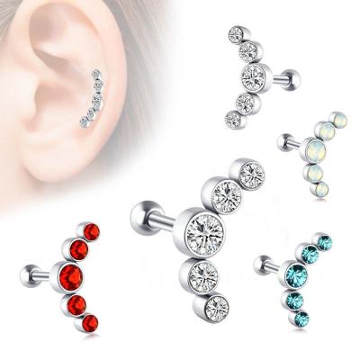 China FASHIONABLE Tragus Piercing Earring Piercing Diamond Earrings Body Piercing Silver Stainless Steel Helix for sale