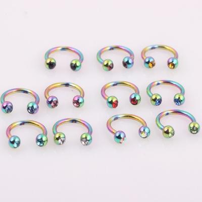 China FASHIONABLE Stainless Steels Nose Jewelry Circle Diamond Dangle Nose Ring Body Piercing Jewelry for sale