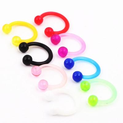 China HOT Fashion Cute Nose Studs Colorful Acrylic Septum Ring Nose Piercing Jewelry for sale