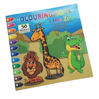 China paper & Eco-Friendly Cardboard With Stickefs Custom Design Printing Wholesale Kids Kids With Stickers Coloring Coloring Books Printing Service for sale