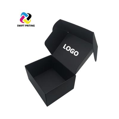 China Handmade Custom Logo Luxury Small Black Wig Box Packaging for sale