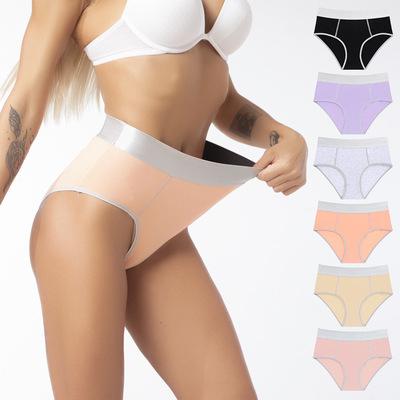 China Antibacterial Women's Cotton Underwear High Waist Plus Size Women Stretch Briefs Breathable Soft Briefs Ladies Panties Wholesale for sale