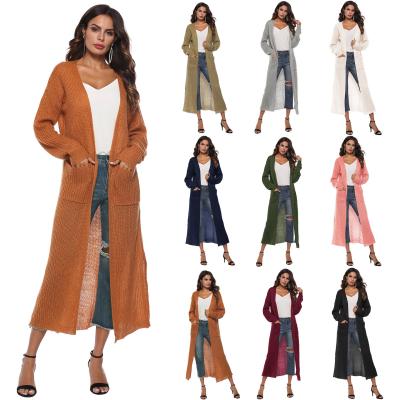 China Viable Wholesale Solid Color Long Sleeve Coat Fashion Winter 2021 Jacket Women's Long Coat for sale