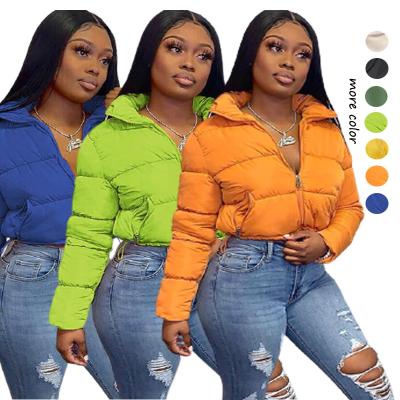 China QUICK DRY Casual Bread Down Jacket 2021 New Fashion Clothing Women Long Sleeve Cardigan Stand Collar for sale