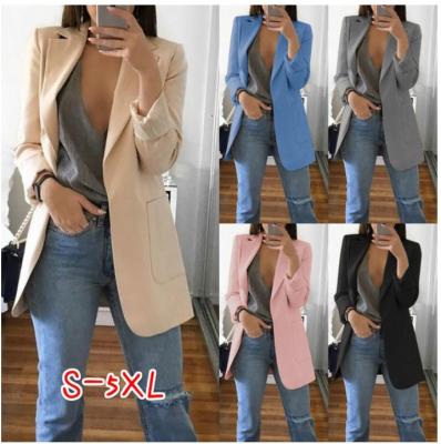 China Wholesale S-5XL Sustainable Clothing Winter Clothes Casual Slim Ladies Coat Work Office Women's Blazer Jacket 2021 for sale