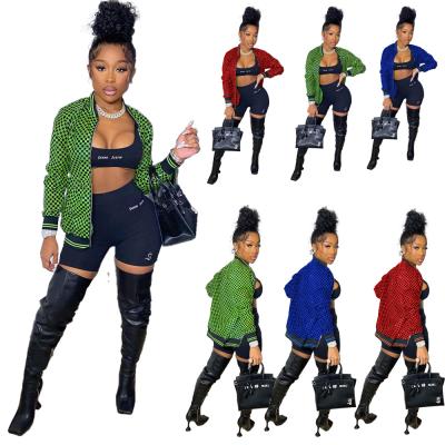 China Fashionable Wholesale Fashionable Winter Jacket Women's Clothing Checkerboard Coats Baseball Jacket S-2XL for sale