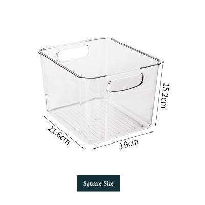 China Transparent Freezer Bins Freezer Bins Fridge Organizer Stackable Food Storage Containers BPA Free Drawer Organizers For Fridge for sale