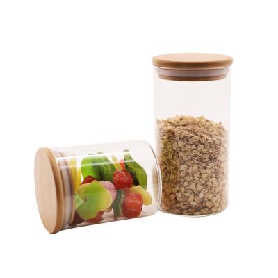 China Freshness Preservation 6.5cm 12pcs Set High Airtight Kitchen Food Storage Container Glass Spice Jar With Bamboo Lids for sale