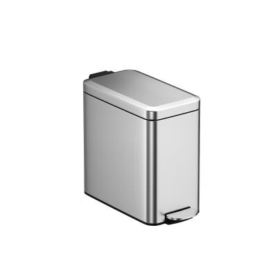 China Nordic Wholesale Viable 10L 15L 18L Kitchen Stainless Steel Waste Bin Metal Waste Bin Pedal Bin Recycling Bins for sale