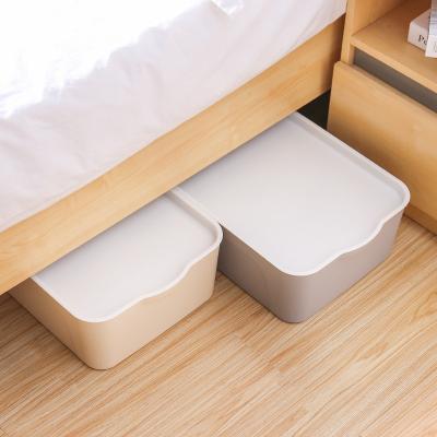 China Universal Rectangular Bathroom PP Storage Box Plastic Organizer With Lid Small Plastic Storage Box Bin for sale