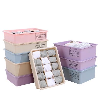 China Traditional Hot Sale Clothes Briefs Bras Socks Foldable Storage Box With Lid Design Stackable Storage Bins for sale