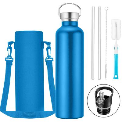 China 2021 Viable New Customer LOGO COLOR Wide Wouth Double-wall Stainless Steel Water Bottle For Outdoor Sports for sale