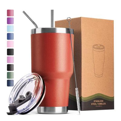 China 30oz Stainless Steel Double Wall Beer Tumbler Mug Viable Insulated Mug With Slide Lid for sale