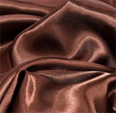 China Hot Selling Luxury 100% Polyester 50D*75D Satin Fabric Anti-Static For Curtains Dress Wedding Dress for sale