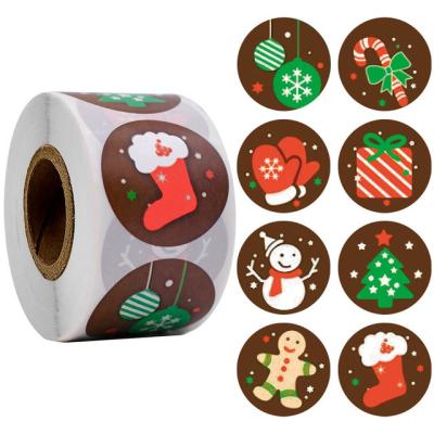 China Waterproof Good Quality Labels Print Logo Cartoon Sticker Lovely Self Adhesive Packaging Sticker For Christmas Gift Decoration Business for sale