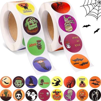 China Wholesale Custom Waterproof Self Adhesive Round Decorative Label Sticker Halloween Waterproof Sticker for sale