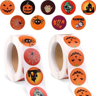 China Halloween Decorative Waterproof Sticker Gift Candy Packaging Labels Lovely Cartoon Waterproof Sticker for sale