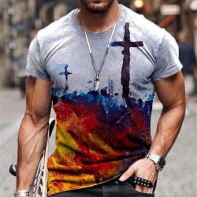 China Wholesale low price men's anti-pilling printing anti-pilling round neck oversized 2021 new arrivals stylish t-shirt for sale