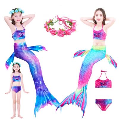 China Breathable Hot Selling Princess Swimwear Girls' Favorite Swimsuit Children Mermaid Tail Cute Girl Swimwear Bikini for sale