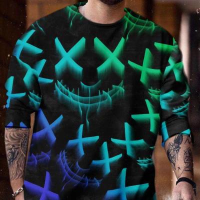 China Anti-Wrinkle Black Hoodie Face Print Gradient Multicolor Men's Wacky Clothing No Pull String Around Neck Sweater Pullover Hoodies for sale