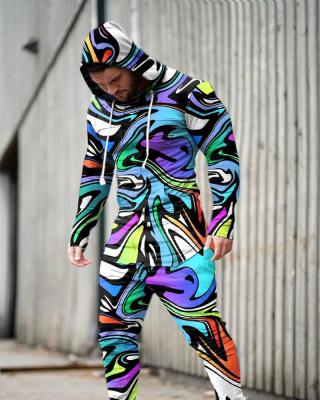 China Breathable Men Workout Hoodies With Pants Warm Up Sports Suit Hoodies Drawstring Classic Design Daily Life Male Sweatsuit for sale