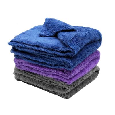 China 40*40cm Ultrasonic Cut Fleece Car Wash Coral Towel Quick Dry Thicken Water Absorption Cleaning Car Towel for sale