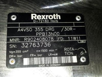 중국 Rexroth A4VSO355 시리즈 피스톤 펌프 A4VSO355DR/30R-PPB13N00 재고 유효한 판매용