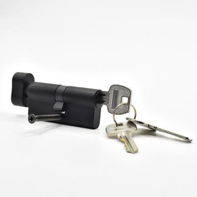 China Double Open Brass LK103 With Thumb Turn Lock Cylinder European Profile Brass Keyless Cylinder Key for sale