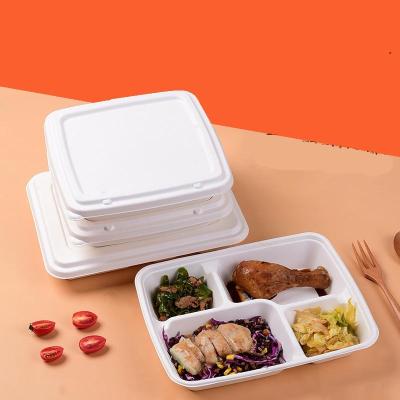 China Disposable Bagasse Container Biodegradable Fast Food Disposable Lunch Box for sale