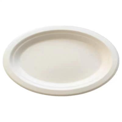 China Disposable Microwavable Biodegradable Sugarcane Pulp Dinner Dishes Biodegradable Dessert Dishes for sale