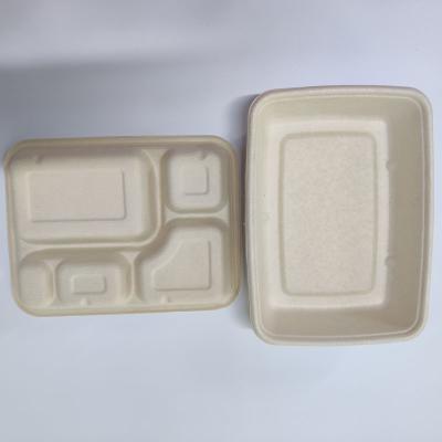 China Customizable Wholesale Biodegradable Tray Pulp Tray Disposable Biodegradable Sugarcane Bagasse Meal Food Sushi Fresh Fruit for sale