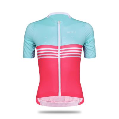 China Factory Breathable Custom Pro Summer Womens Bike Cycling Clothes Short Sleeve Top Cycling Jersey Wear for sale