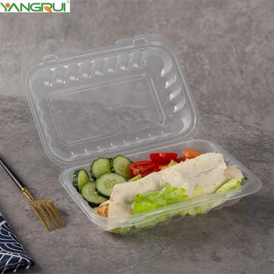 China 9x6inch Bpa Free Food Grade Microwavable Tray Organizer Kitchen Meal Perp Disposable Clear Plastic Bento Storage Container With Lid for sale