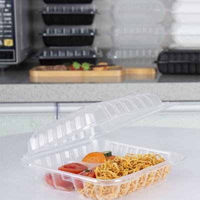 China PP Disposable Microwavable Clear Plastic Microwavable Food Safe Container Food Safe Bento Box for sale