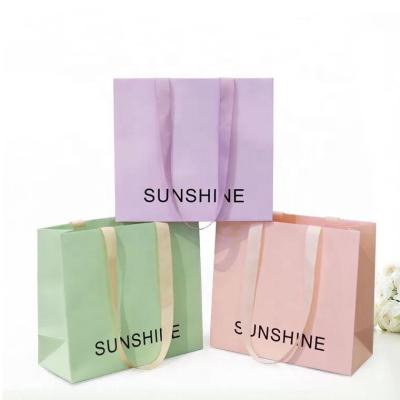 China Brand Recyclable Cheap Custom Logo Printing Luxury Cardboard Bag Packaging Gift Shopping Paper Bags With Handles for sale